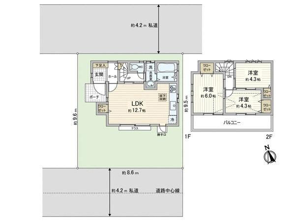 Floor plan. 25,800,000 yen, 3LDK, Land area 82.68 sq m , Building area 66.09 sq m