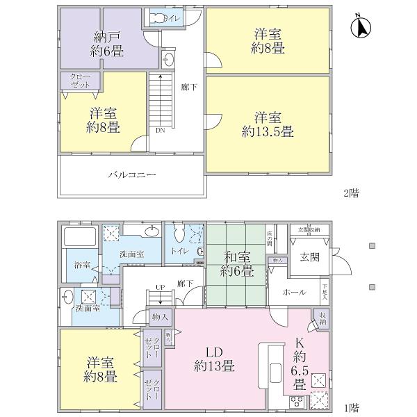 Floor plan. 88 million yen, 5LDK + S (storeroom), Land area 214.87 sq m , Building area 179.59 sq m