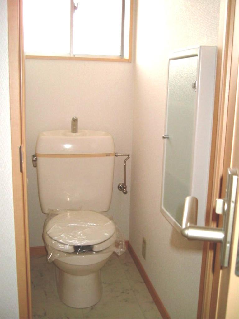 Toilet. Toilet with a window is better ventilation.