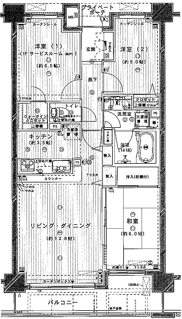 Floor plan. 3LDK, Price 24,200,000 yen, Occupied area 73.38 sq m , Balcony area 9.24 sq m