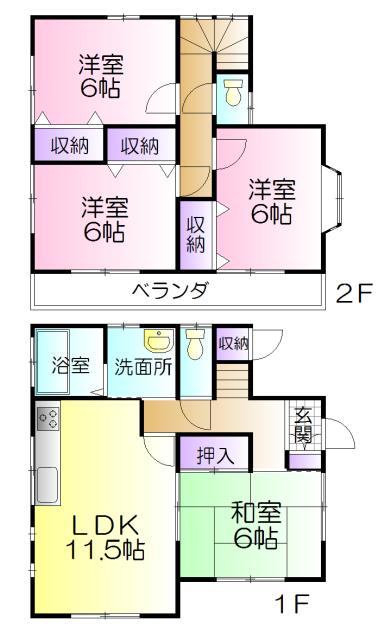 Floor plan. 21.3 million yen, 4LDK, Land area 110.49 sq m , Building area 87.77 sq m