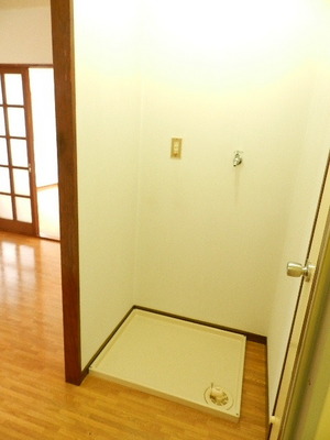 Washroom. Washing machine in the room