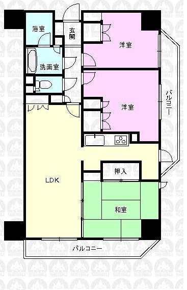 Floor plan. 3LDK, Price 23.8 million yen, Occupied area 67.84 sq m , Balcony area 11.57 sq m floor plan