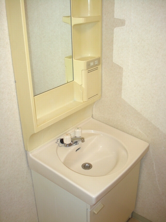 Washroom. Is independently wash basin next to you there is a washing machine storage.