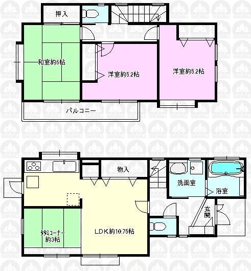 Floor plan. 23.8 million yen, 3LDK, Land area 96.69 sq m , Building area 79.49 sq m floor plan
