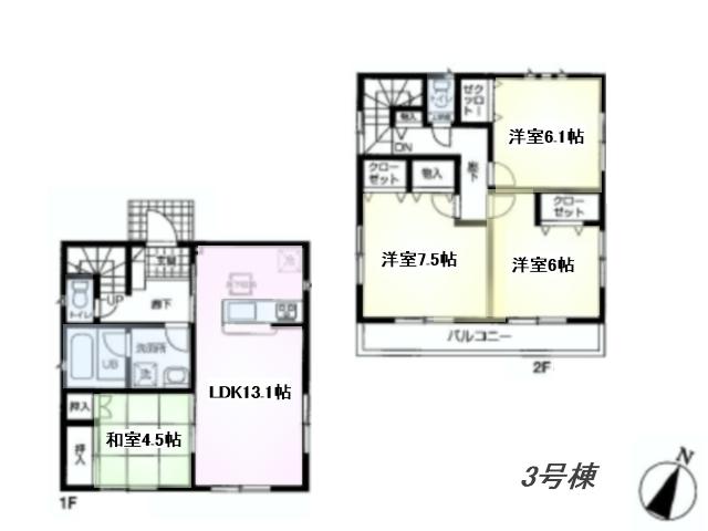 Floor plan. 31,800,000 yen, 4LDK, Land area 114.36 sq m , Building area 91.12 sq m