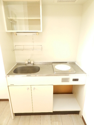 Kitchen. Gas stove 1-neck installation completed