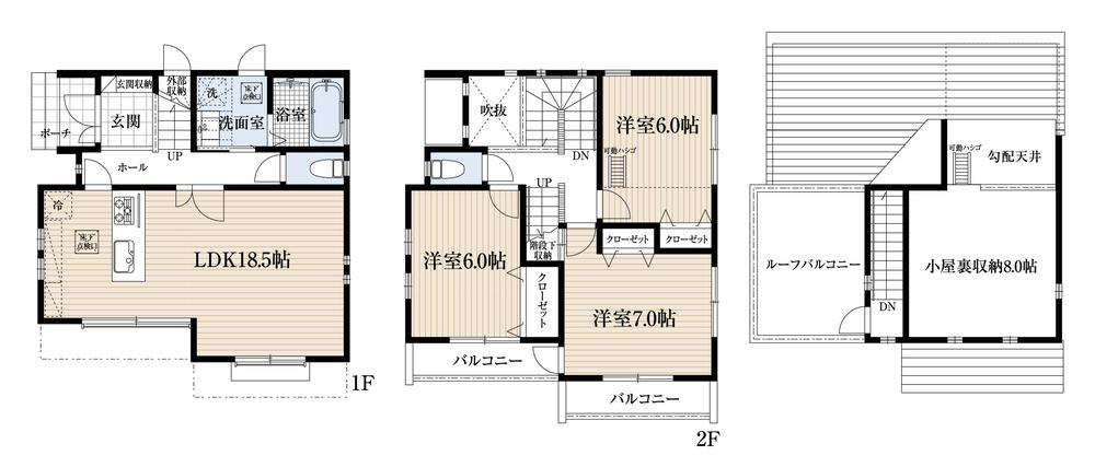 Floor plan. 32,800,000 yen, 3LDK, Land area 118.27 sq m , Building area 94.59 sq m large 3LDK + loft 8 pledge