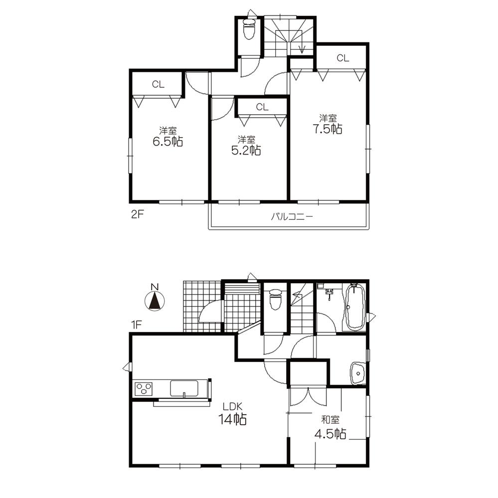 Floor plan. (6 Building), Price 30,800,000 yen, 4LDK, Land area 151.02 sq m , Building area 87.88 sq m