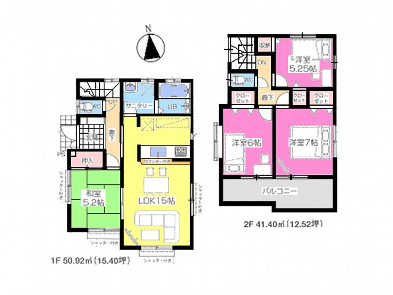 Floor plan. 34,800,000 yen, 4LDK, Land area 115.78 sq m , Building area 92.32 sq m floor plan