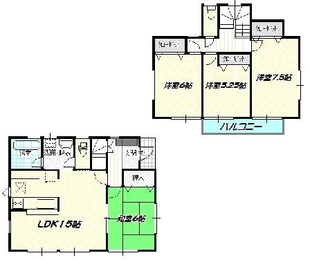Building plan example (floor plan). Building plan example 4LDK, Land price 56,800,000 yen, Land area 215.28 sq m , Building price 12,350,000 yen, Building area 94.21 sq m