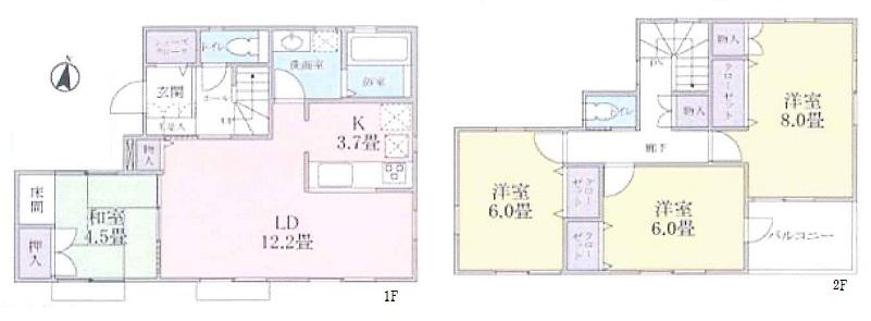 Floor plan. 34,800,000 yen, 4LDK, Land area 100.04 sq m , Building area 99.97 sq m floor plan