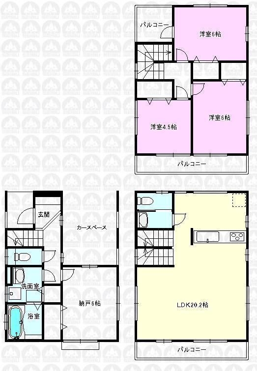 Floor plan. 36,800,000 yen, 3LDK + S (storeroom), Land area 78.29 sq m , Building area 110.97 sq m floor plan