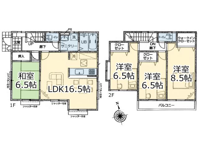 Floor plan. 32,800,000 yen, 4LDK, Land area 112.41 sq m , Building area 92.32 sq m floor plan