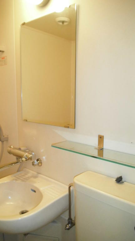 Washroom. With glass shelf