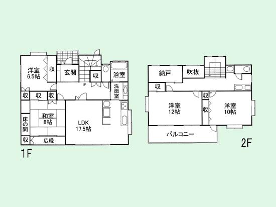 Floor plan. 23.8 million yen, 4LDK, Land area 210.68 sq m , Building area 163.08 sq m