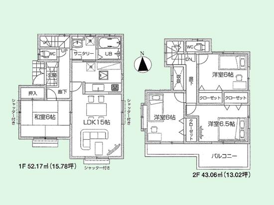 Floor plan. 27,800,000 yen, 4LDK, Land area 121.57 sq m , Building area 95.23 sq m