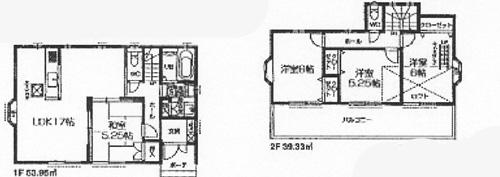Floor plan. (3 compartment), Price 36,800,000 yen, 4LDK, Land area 156.01 sq m , Building area 93.2 sq m