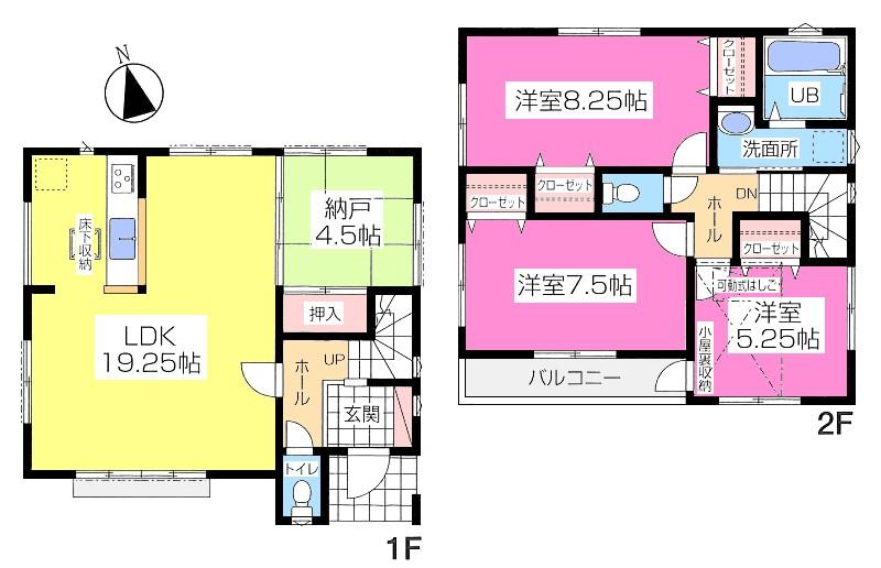 Floor plan. 42,800,000 yen, 3LDK + S (storeroom), Land area 126 sq m , Building area 99.22 sq m floor plan
