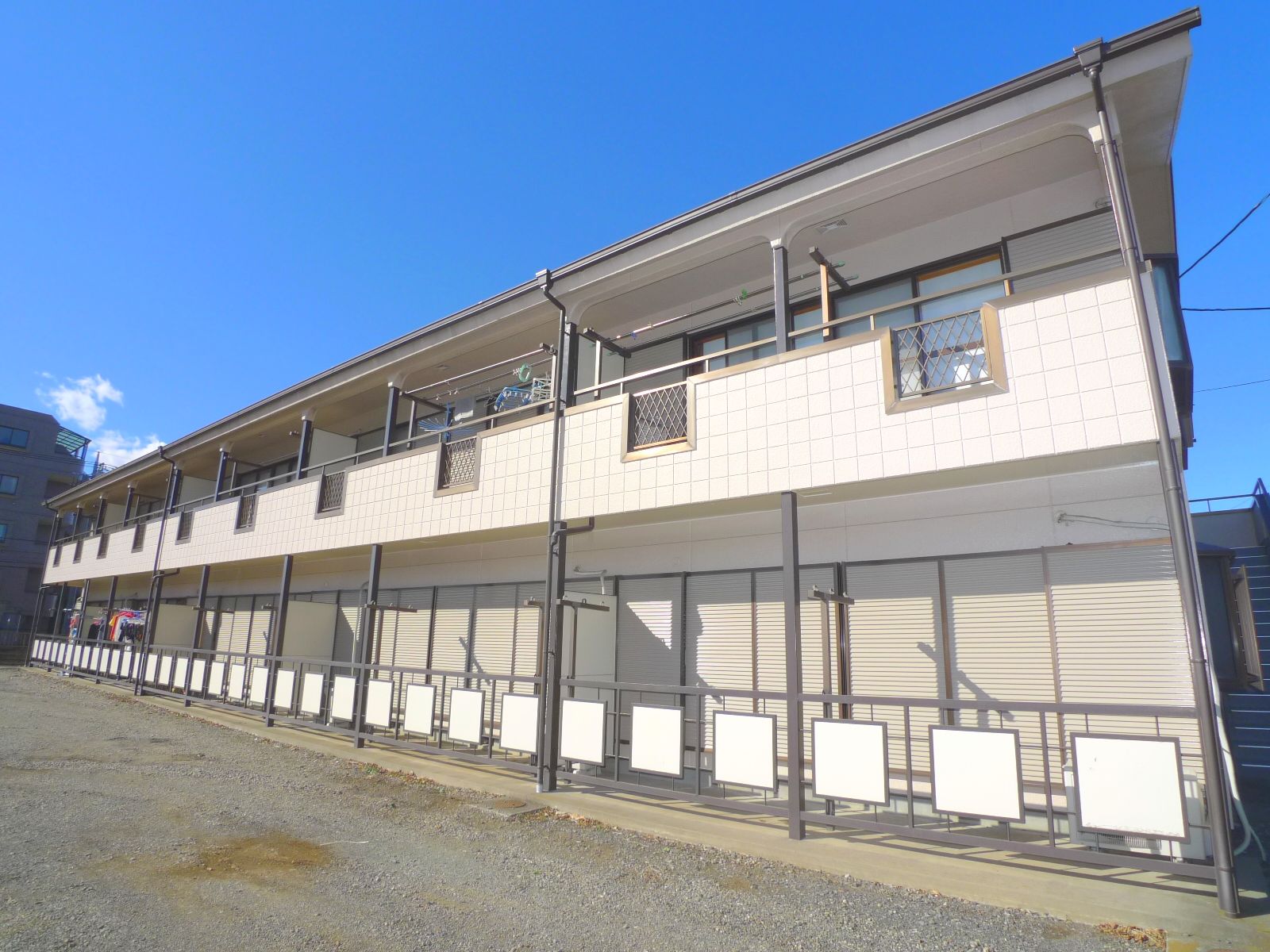 Building appearance. Sunny