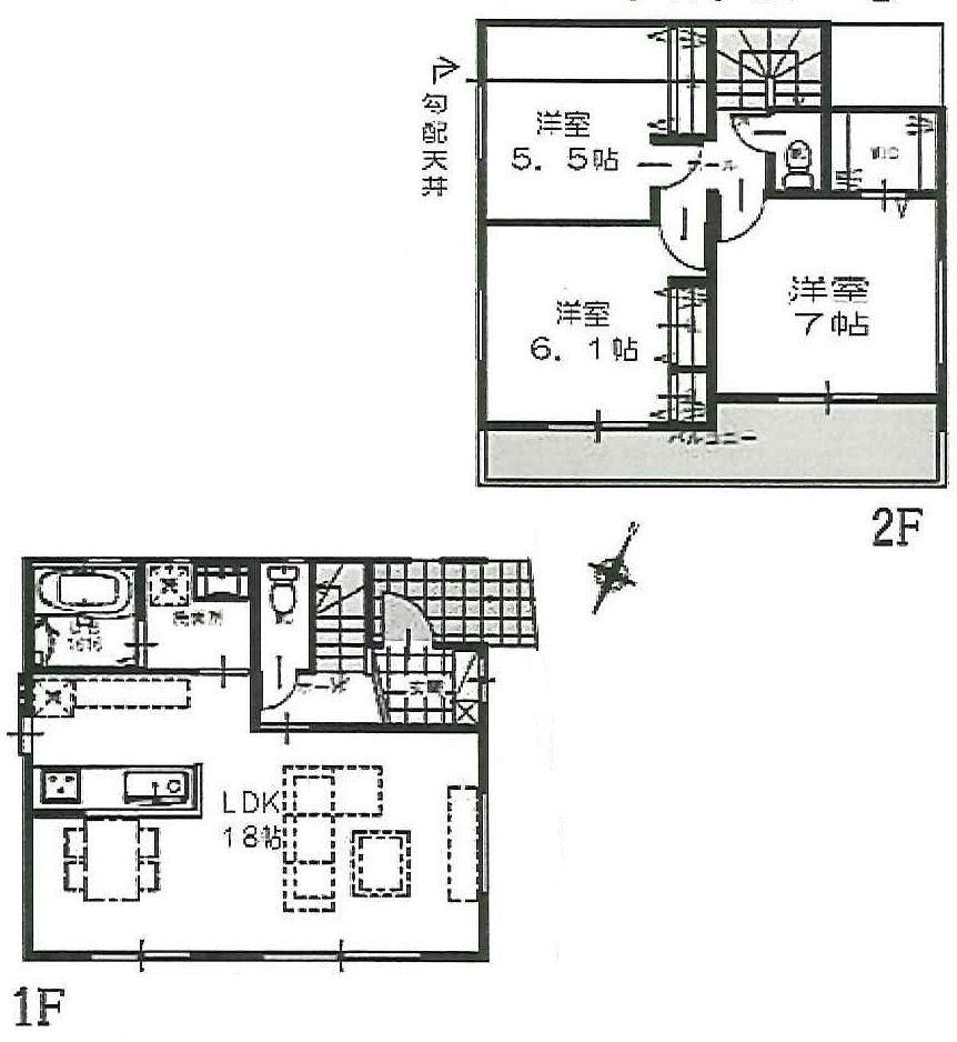 Floor plan. 27,800,000 yen, 3LDK, Land area 84.88 sq m , Building area 84.86 sq m floor plan
