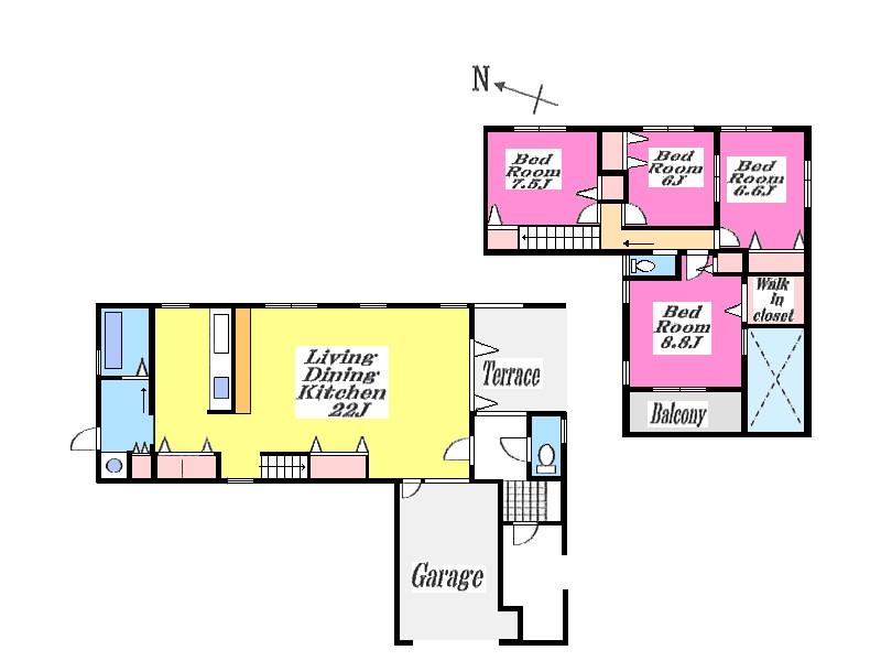 Floor plan. 42,800,000 yen, 4LDK, Land area 166.68 sq m , Building area 143.23 sq m floor plan