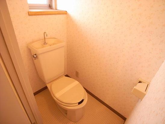 Toilet. Toilet with a window.