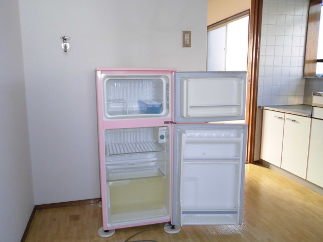 Living and room. Kitchen space. Refrigerator is an equipment