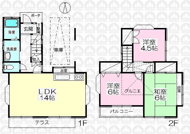 Floor plan. 14.9 million yen, 3LDK, Land area 83.94 sq m , Building area 72.45 sq m floor plan
