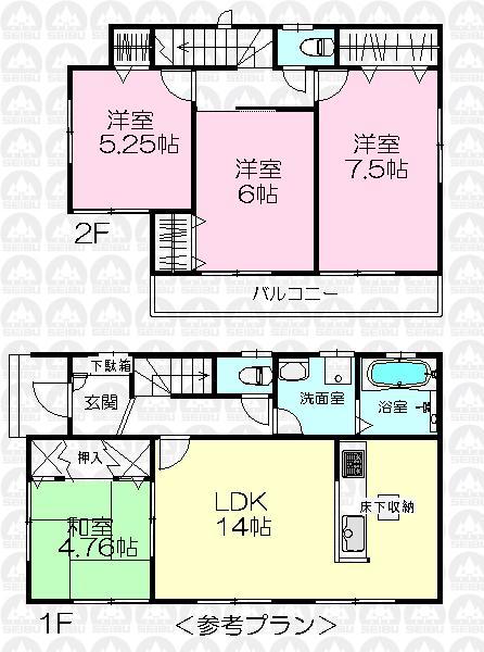 Building plan example (floor plan). Building plan example Building price 12,690,000 yen, Building area 89.23 sq m