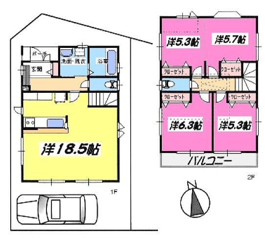 Floor plan. 31,800,000 yen, 3LDK, Land area 90.26 sq m , Building area 94.81 sq m floor plan
