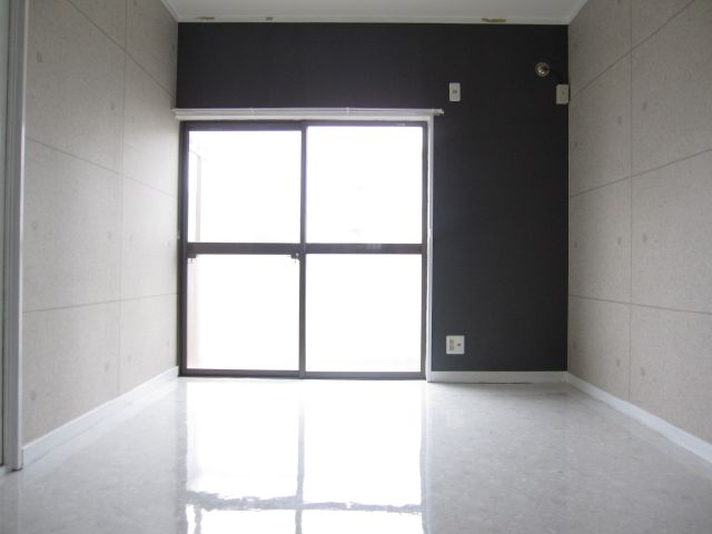 Living and room. White floor of the modern room