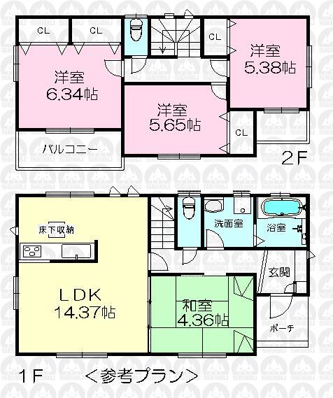 Building plan example building price 12,690,000 yen, Building area 89.23 sq m