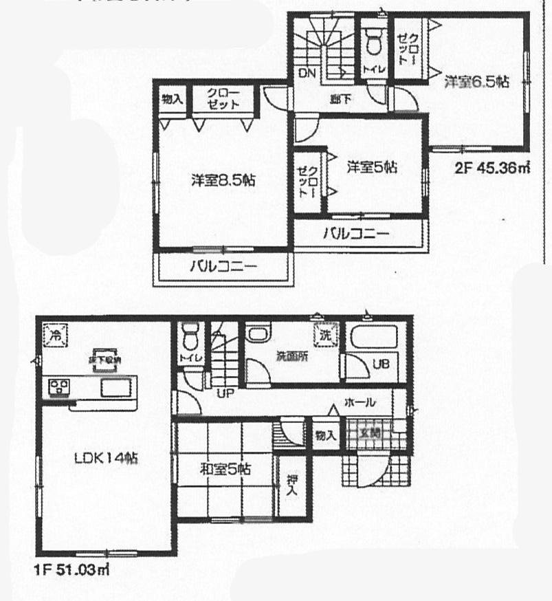 Floor plan. (3 Building), Price 24,800,000 yen, 4LDK, Land area 156.87 sq m , Building area 96.39 sq m