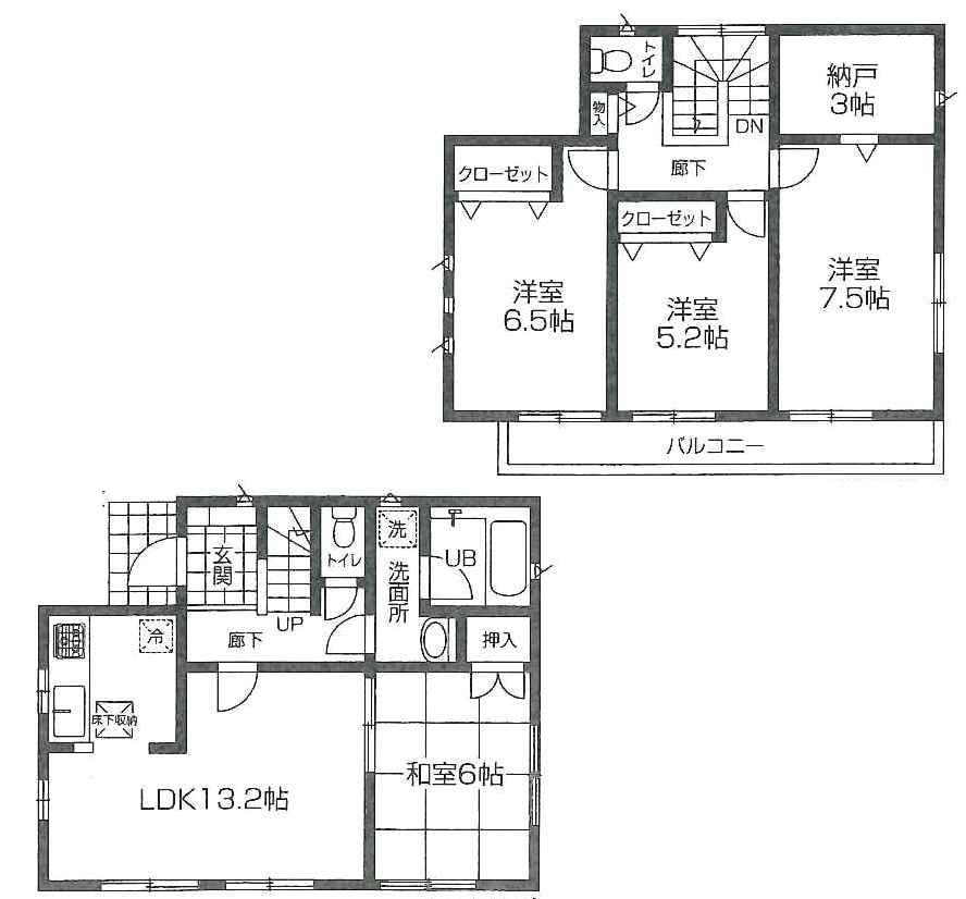 Floor plan. 32,800,000 yen, 4LDK, Land area 108.43 sq m , Building area 93.15 sq m