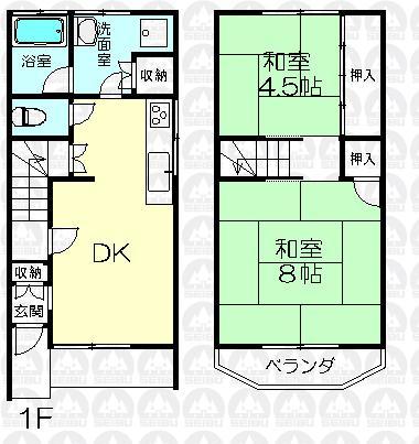 Floor plan. 6.95 million yen, 2DK, Land area 47.9 sq m , Building area 48.84 sq m