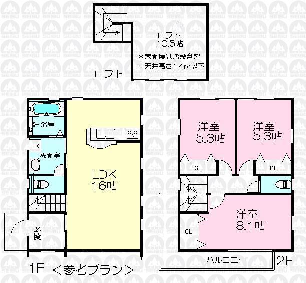 Building plan example (floor plan). Building plan example Building price 13.8 million yen, Building area 78.97 sq m