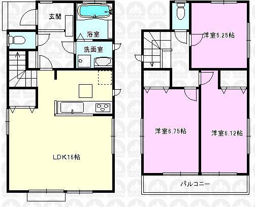 Floor plan. (3 Building), Price 32,800,000 yen, 3LDK, Land area 91.34 sq m , Building area 80.52 sq m