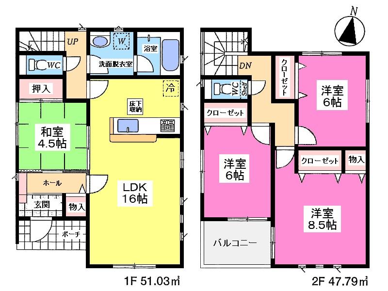 Floor plan. 31,800,000 yen, 4LDK, Land area 133.5 sq m , Building area 98.82 sq m floor plan