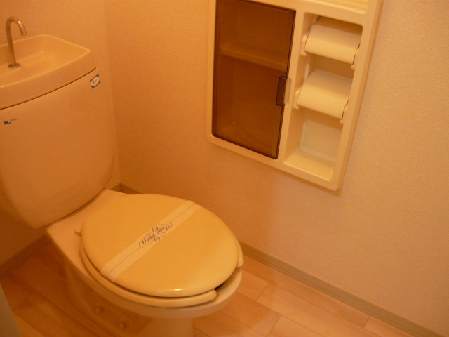 Toilet. With paper holder.