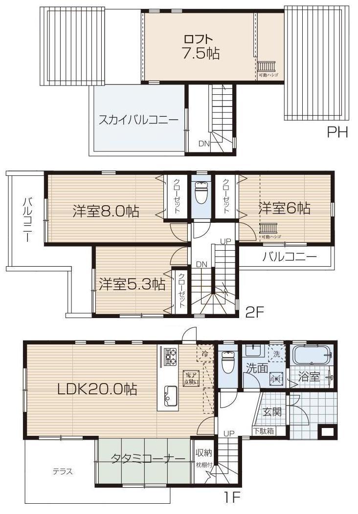 Floor plan. 34,400,000 yen, 4LDK, Land area 128.13 sq m , Building area 99.13 sq m