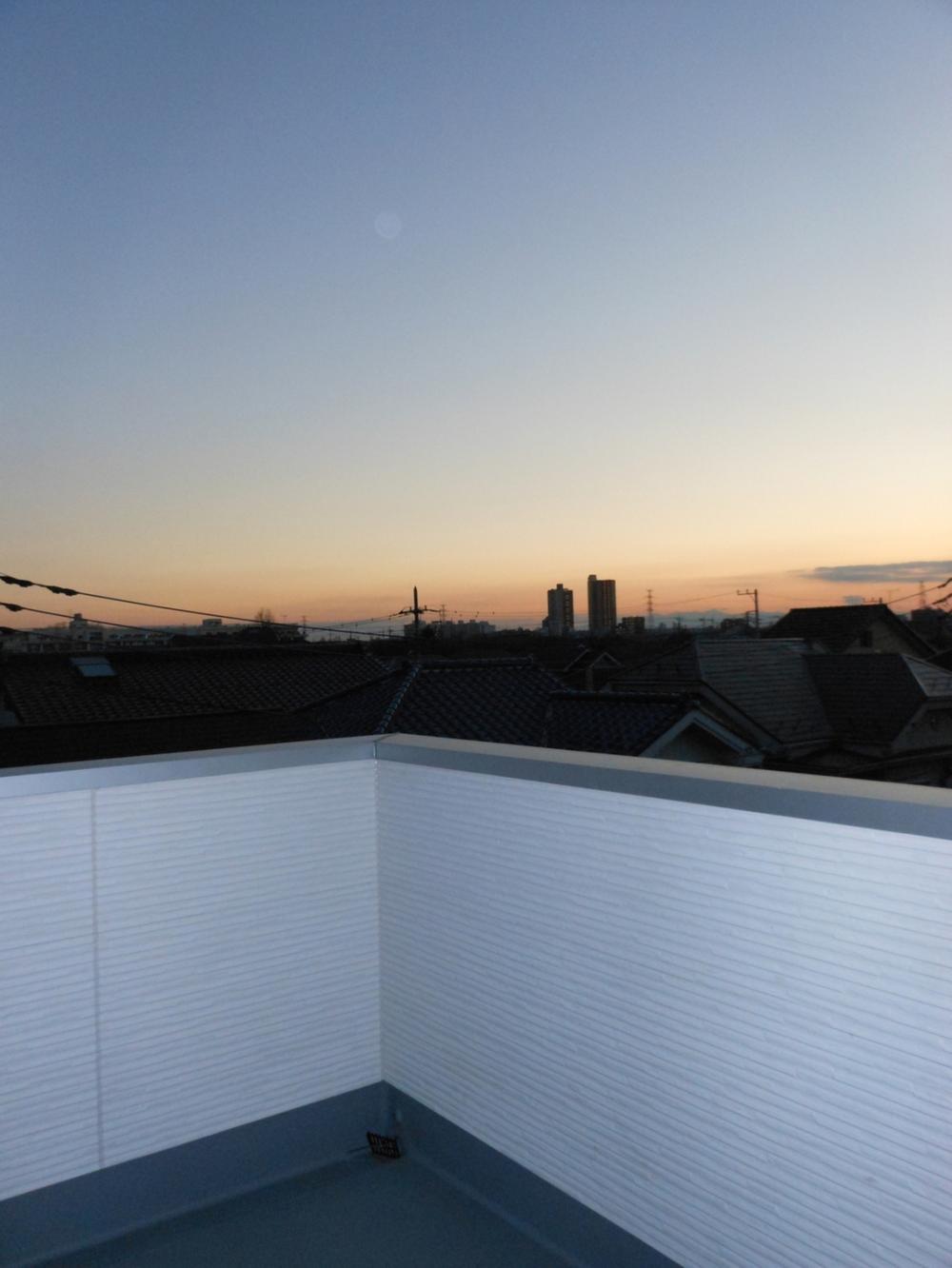 Balcony. Sunset color of Sky balcony