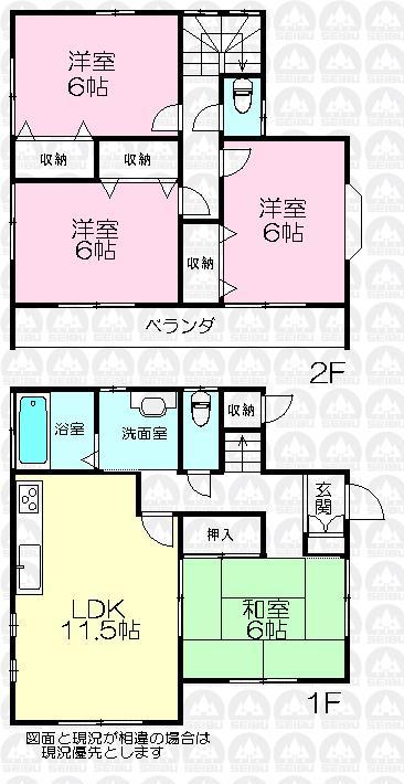 Floor plan. 20.8 million yen, 4LDK, Land area 110.49 sq m , Building area 87.77 sq m