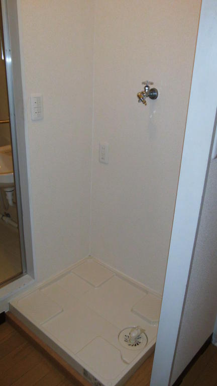 Washroom. Washing machine in the room