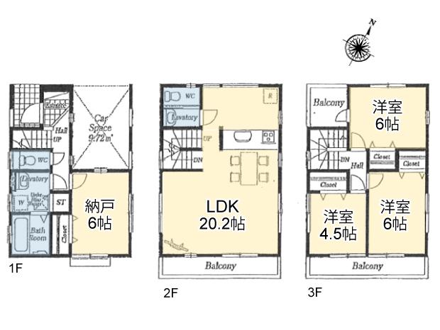 Floor plan. 36,800,000 yen, 3LDK + S (storeroom), Land area 78.29 sq m , Building area 110.97 sq m floor plan