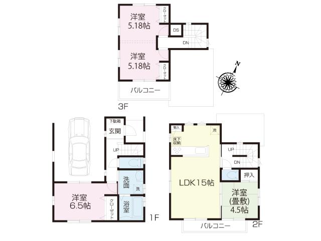 Floor plan. 39,800,000 yen, 3LDK, Land area 80 sq m , Building area 105.98 sq m floor plan
