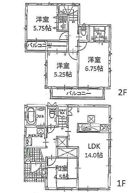 Other building plan example. Building plan example (B No. land) Building Price 12,690,000 yen, Building area 89.23 sq m