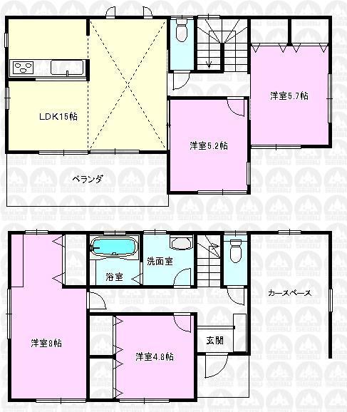 Floor plan. 36,800,000 yen, 4LDK, Land area 100.35 sq m , Building area 104.33 sq m floor plan