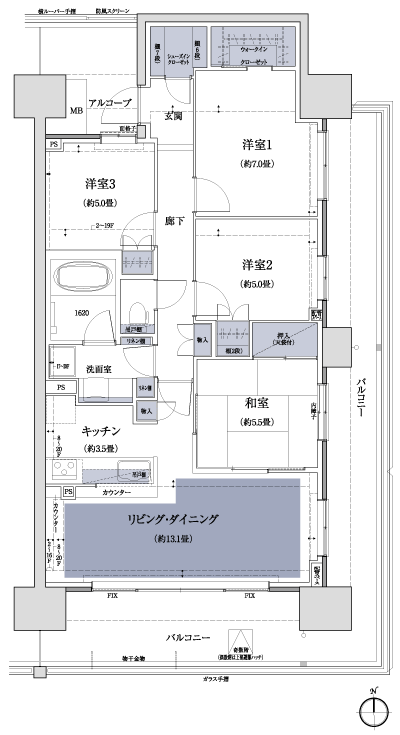 Floor: 4LDK + WIC + SIC, the occupied area: 90.11 sq m