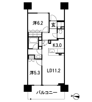 Floor: 2LDK + SIC, the occupied area: 58.72 sq m
